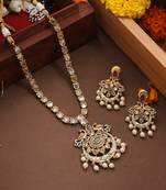 Kundan Necklace with Meenakari Work Pendant