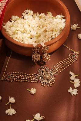 Temple Jewelry Choker with Laxmi Pendant 1