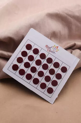 Big round maroon bindi leaflet