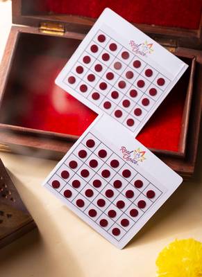 Small round maroon bindi leaflet 1