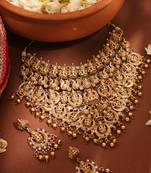 Bridal Choker with Laxmi Motif - Temple Jewelry