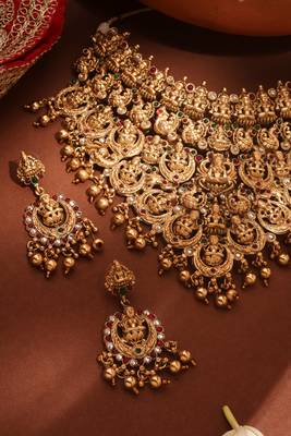 Bridal Choker with Laxmi Motif - Temple Jewelry 2
