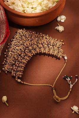 Bridal Choker with Laxmi Motif - Temple Jewelry 5