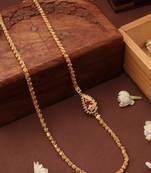 Mugappu gold plated chain with flower pendant