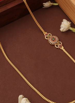 Mugappu gold plated chain with flower pendant 1