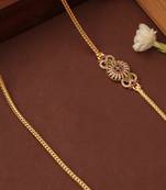 Mugappu gold plated chain with flower pendant
