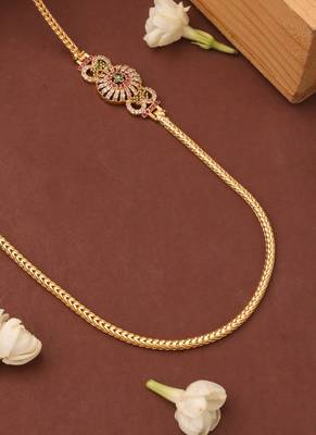 Mugappu gold plated chain with flower pendant 3