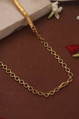 Gold Plated Long Necklace Set with Floral Designs 4