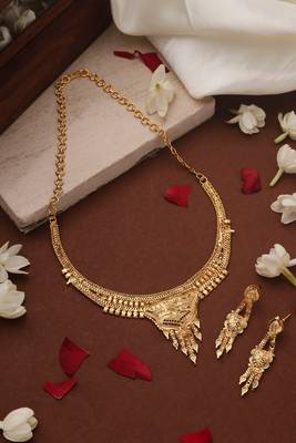 Gold Plated Choker with Floral Designs 1