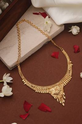 Gold Plated Choker with Floral Designs 3