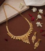 Gold Plated Choker with Floral Designs