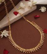 Gold plated choker and stone studded necklace set