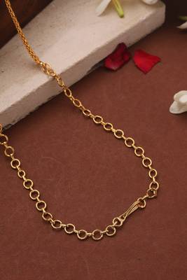 Gold Plated Long Necklace Set with Ruby Stone Studded Pendant 4