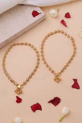 Elegant heart-shaped gold plated anklet 1
