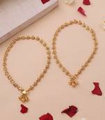 Elegant heart-shaped gold plated anklet
