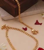 Gold-Plated Anklet with American Stone Studded Design