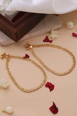 Gold-Plated Anklet with American Stone Studded Design 2
