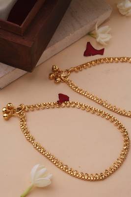Gold-Plated Anklet with American Stone Studded Design 3