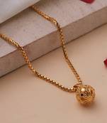 Gold plated necklace with ball pendant