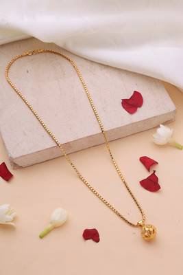 Gold plated necklace with ball pendant 2