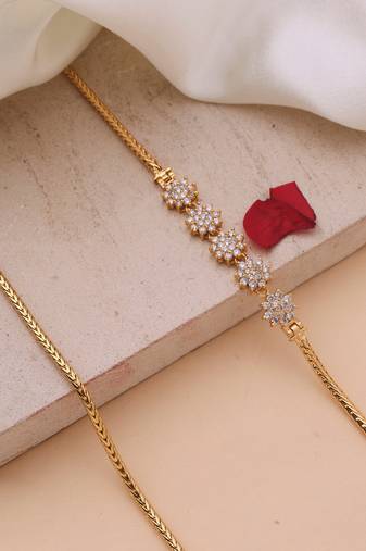 Mugappu gold plated chain with star flower pendant