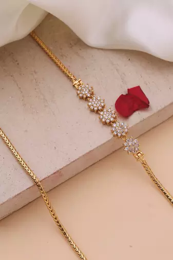 Mugappu gold plated chain with star flower pendant