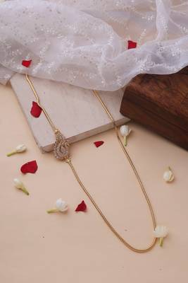 Mugappu Gold Plated Chain with Peacock Pendant 1