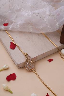 Mugappu Gold Plated Chain with Peacock Pendant 2