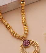Gold Plated Necklace with Round Pendant