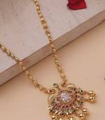 Gold Necklace with Peacock Pendant