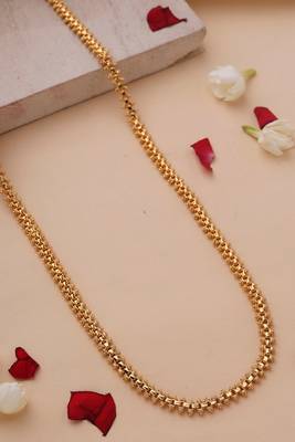 Mugappu Gold Plated Chain with Oval-Shaped Floral Pendant 3