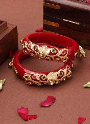 Red Bangles with Ghungroo Hangings 1