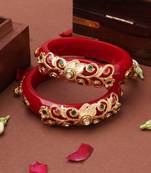 Red Bangles with Ghungroo Hangings