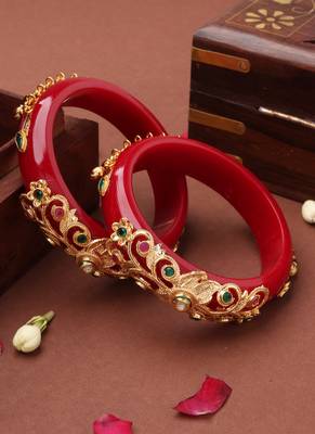 Red Bangles with Ghungroo Hangings 2