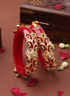 Red Bangles with Ghungroo Hangings 3