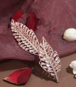 Leaf-Shaped American Diamond Hair Clip