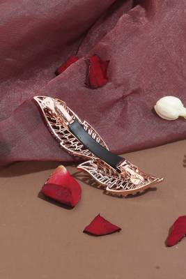 Leaf-Shaped American Diamond Hair Clip 2
