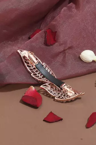 Leaf-Shaped American Diamond Hair Clip