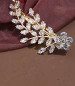 Leaf-Shaped American Diamond Hair Clip