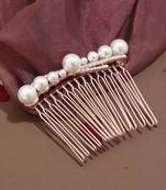 Pearl Studded Rose Gold Hair Combo Clip