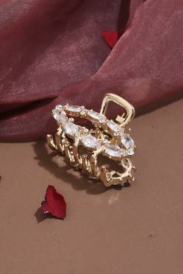 Rose Gold Plated Hair Clutcher with American Stones 2