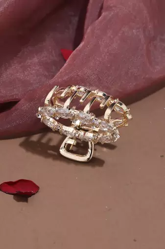 Rose Gold Plated Hair Clutcher with American Stones