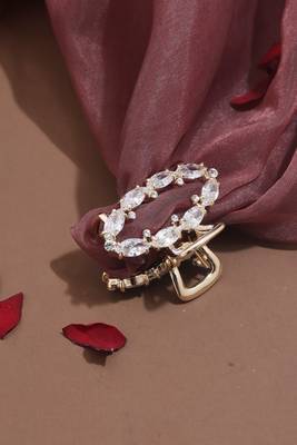 Rose Gold Plated Hair Clutcher with American Stones 1