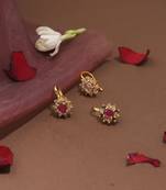 Set of 3 american diamond studded nose pins