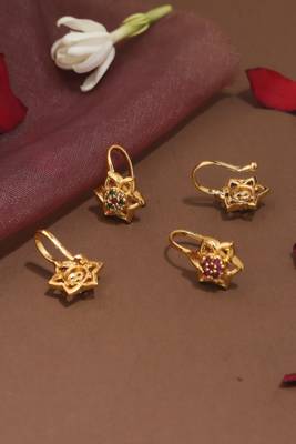 Set of 4 american diamond studded nose pins 3
