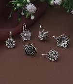 Set of 6 Silver Nose Pins