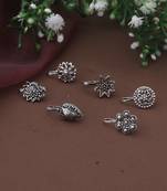 Set of 6 silver nose pins