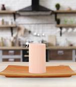Atorakushon soy wax pillar candle set of 3 pcs ribbed scented 2x3''inches sparkle pillar candle (peach)