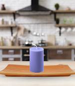 Atorakushon soy wax pillar candle set of 3 pcs ribbed scented 2x3''inches sparkle pillar candle (purple)