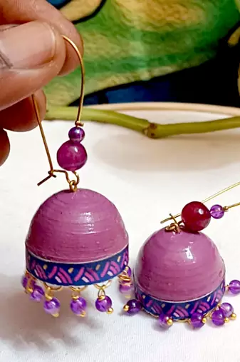 Quilled hanging  jhumkas 42